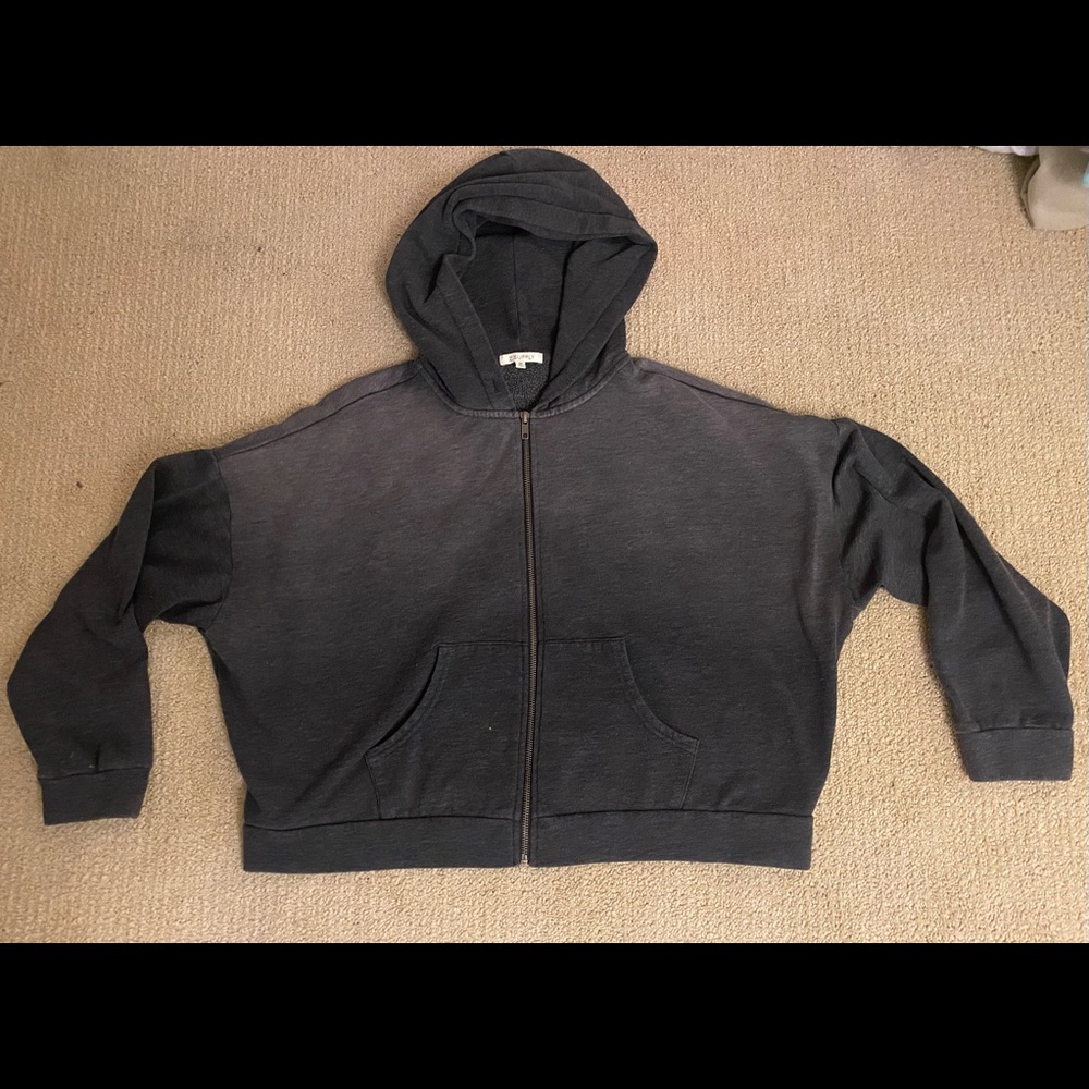 Z supply black/grey zip up hoodie
